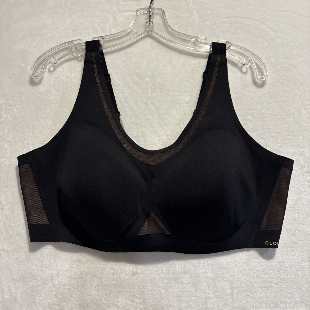 Honeylove Bra 2X Black Crossflex Activity Cloudfuse Wireless Comfort Support